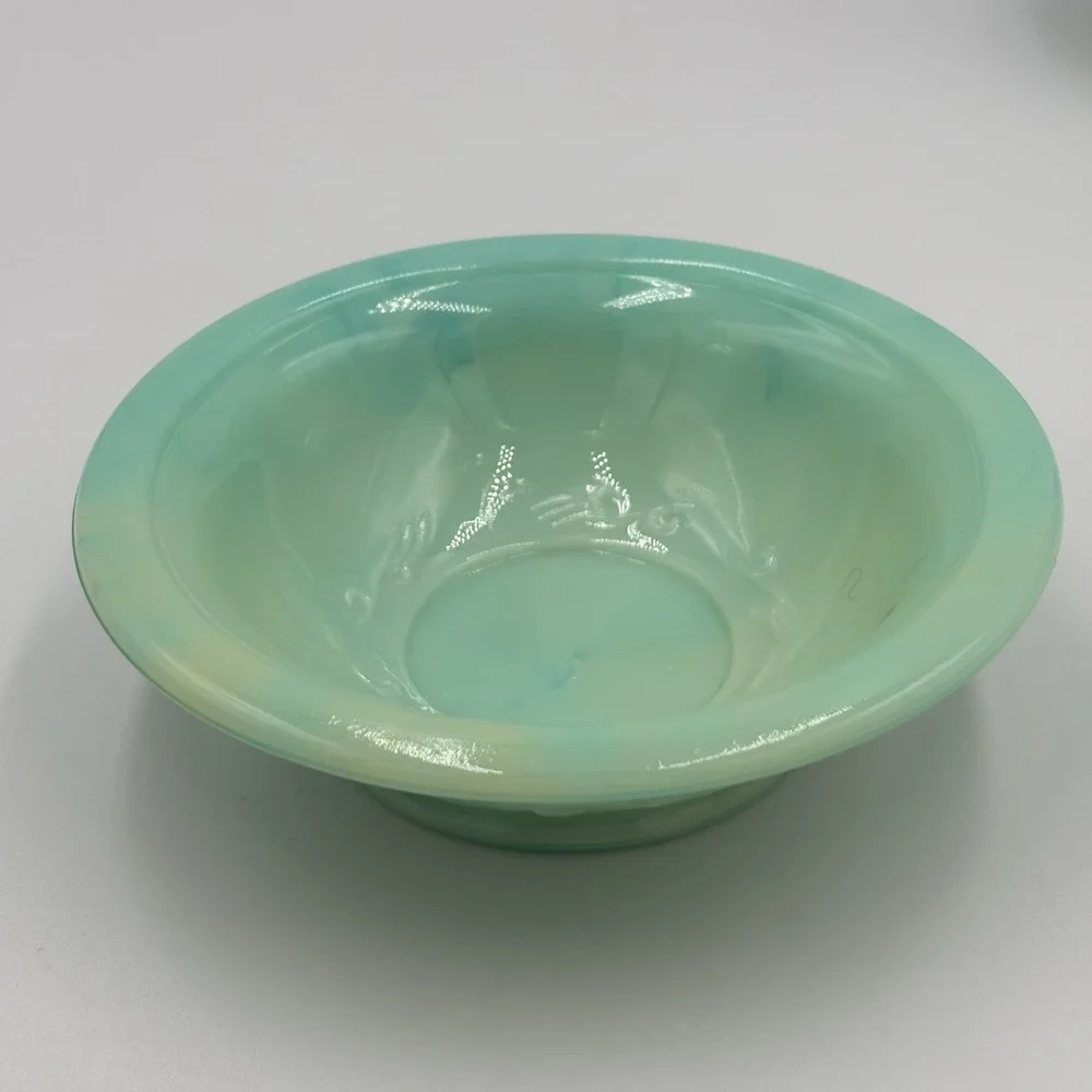 Vintage Avon Aqua Blue Jade Rose Mini Pitcher Bowl Vanity Bottle Set Grandmacore